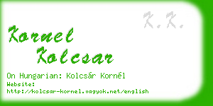 kornel kolcsar business card