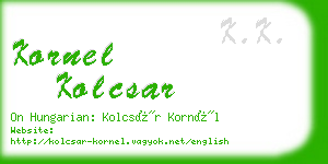 kornel kolcsar business card